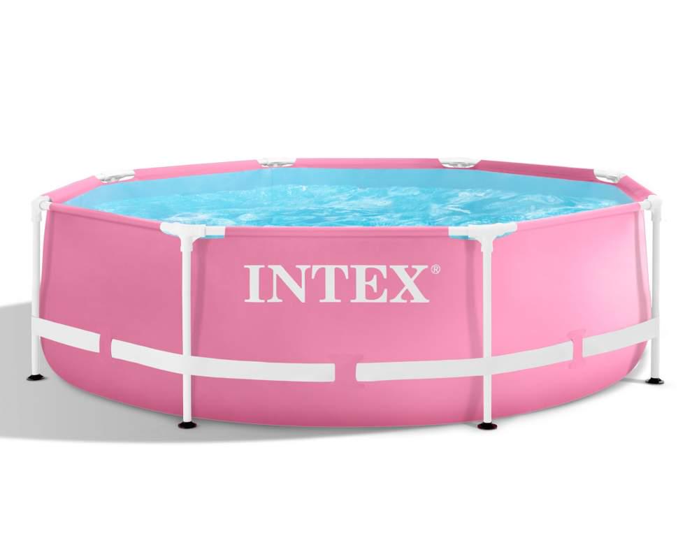 Басейн каркасний Intex Metal Frame Pool круглий 2843 л 244x76 см Рожевий (28290)