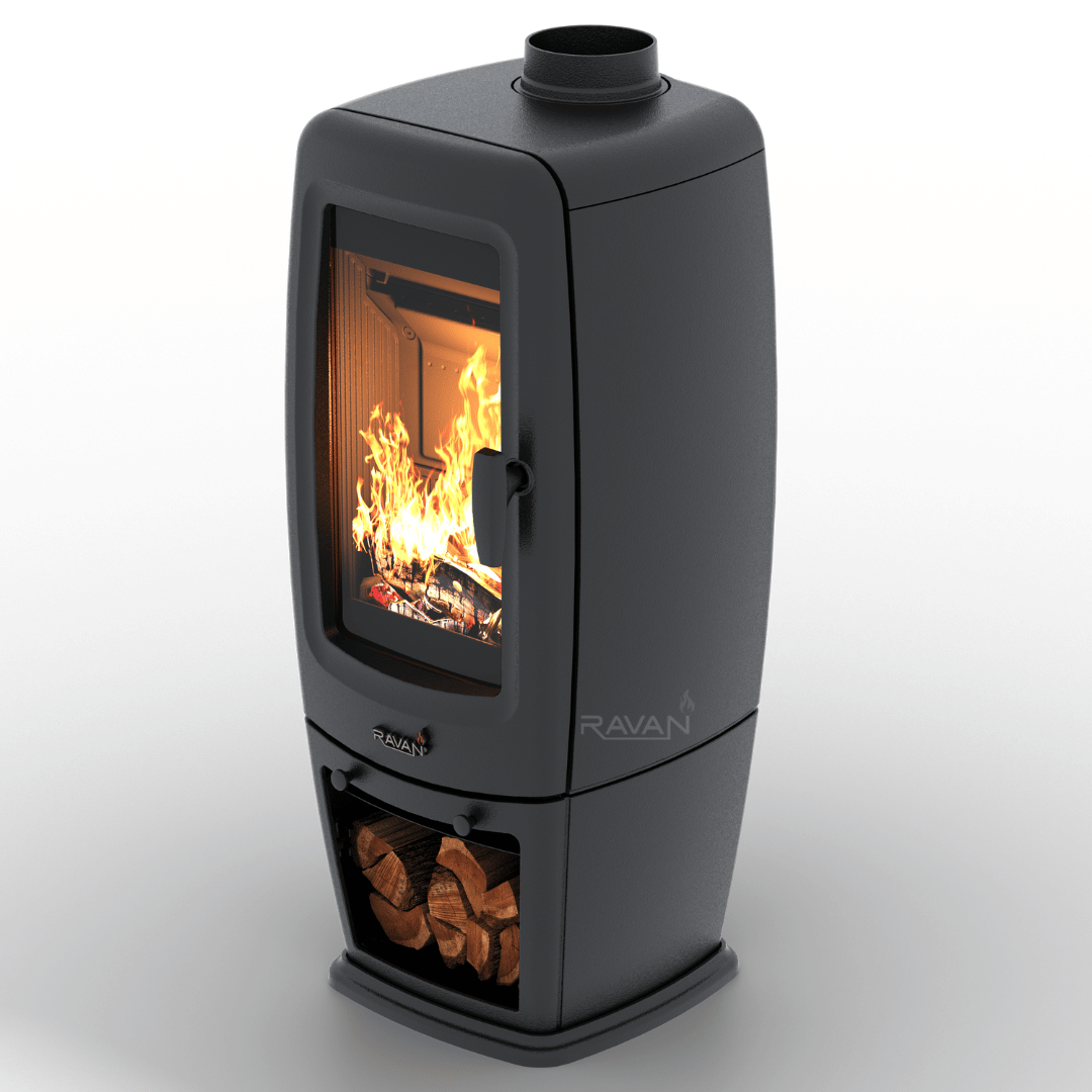 Печь-камин чугунная Ravan Incorta на дровах 10 кВт (5280)