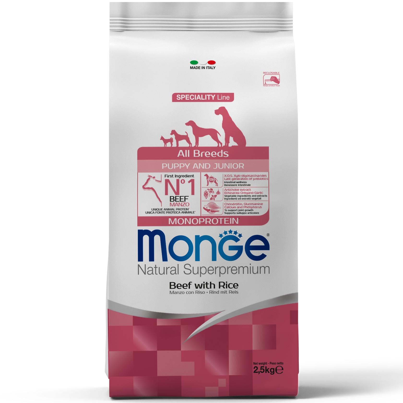 Сухой корм для собак Monge d og All breed s Говядина с рисом 15 кг (20025619)