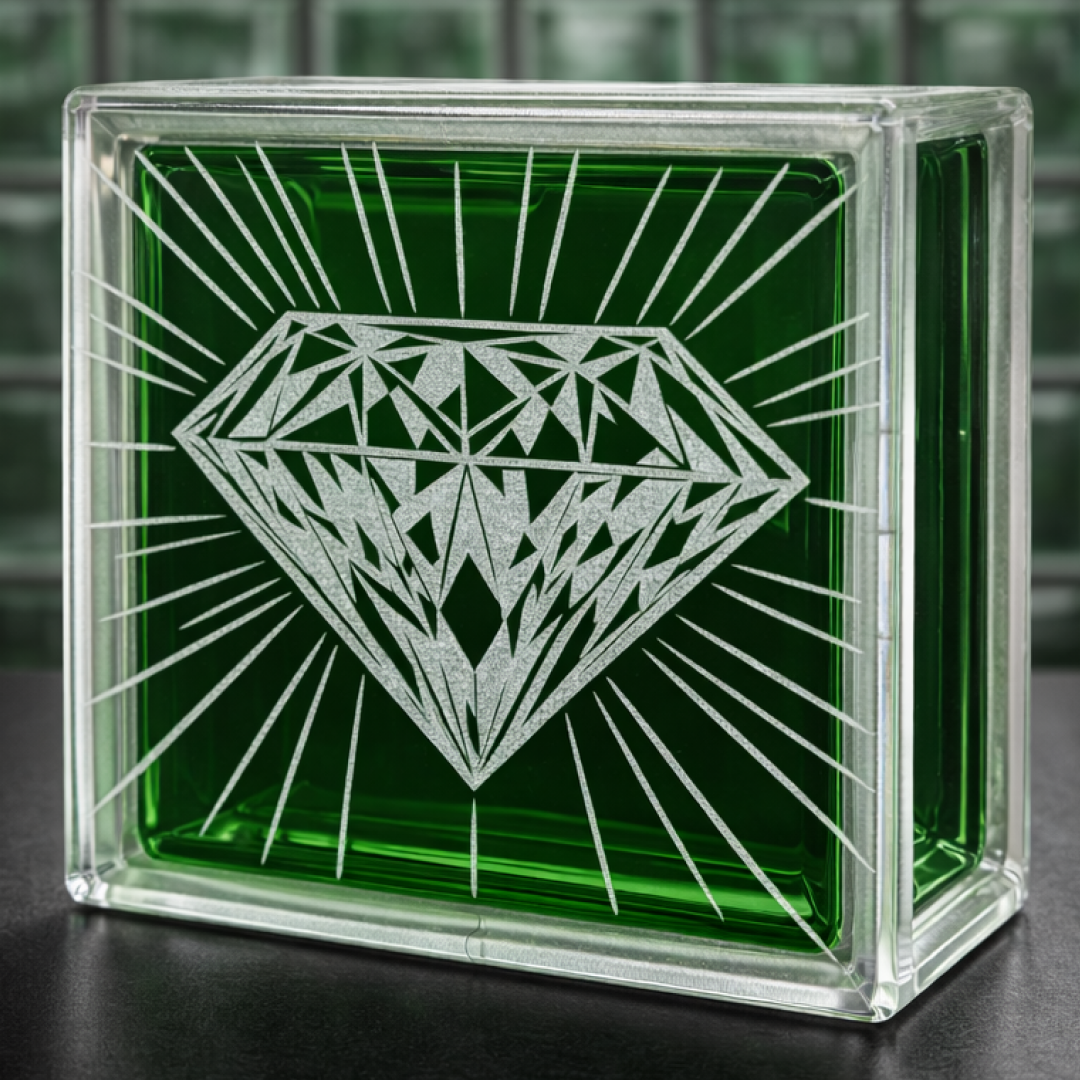 Стеклоблок Brickland Diamond Symbol Glass с индивидуальной гравировкой (BL-SYMBOL-GL)