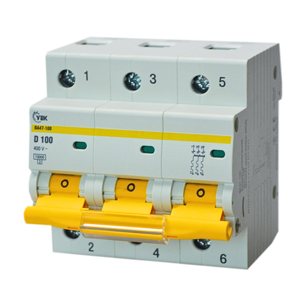 Выключатель автоматический УЕК ВА47-100 3P 100A 10кА D (MVA40-3-100-D-U)