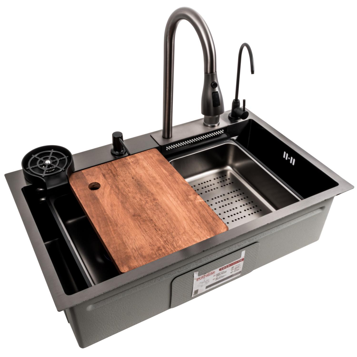 Мойка кухонная Platinum PLS-A41261 из нержавеющей стали прямоугольная 750x460 мм (227561) Мойка кухонная Platinum PLS-A41261 из нержавеющей стали прямоугольная 750x460 мм (227561)