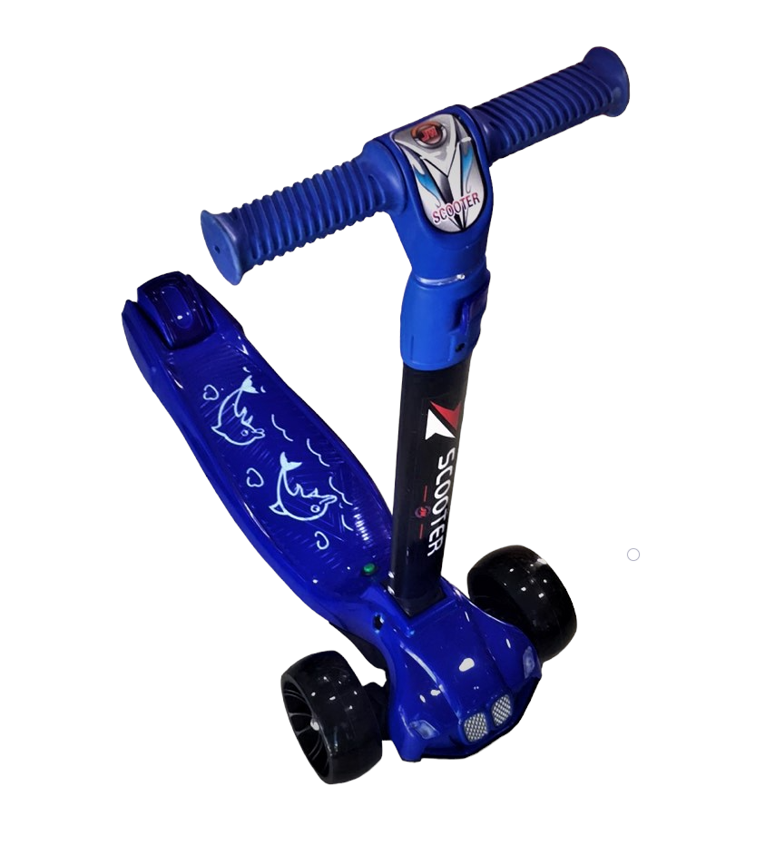 Самокат детский Scooter 901-YTR с подсветкой и музыкой Синий