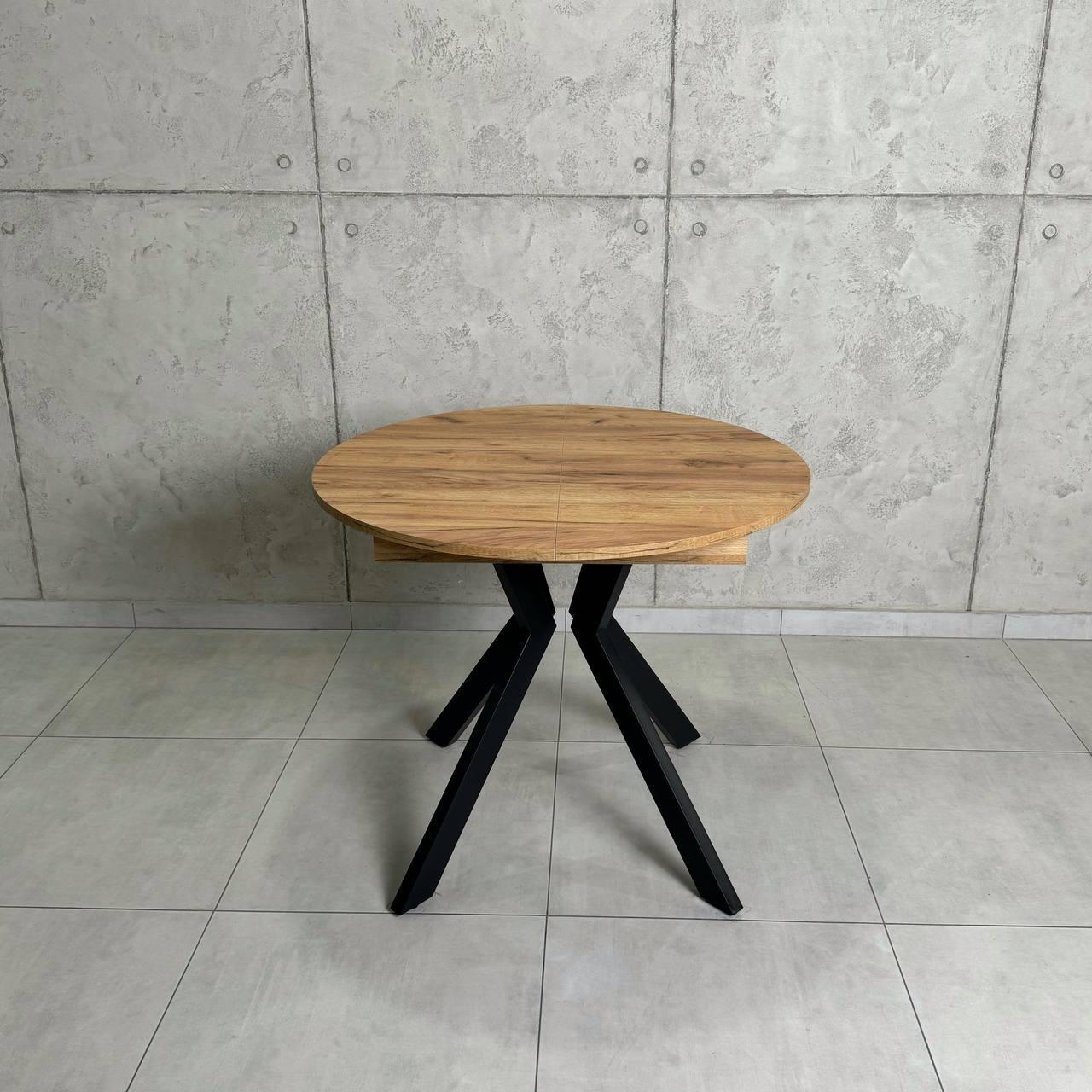 Стол раздвижной круглый Lite D800 Дуб Крафт Золотий/Черный мат (УТП026646) - фото 1 Стол раздвижной круглый Lite D800 Дуб Крафт Золотий/Черный мат (УТП026646) - фото 1