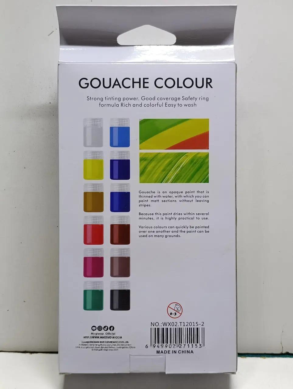 Гуашь художественная в баночках с кистью 12 цветов по 15 мл (37-122189) - фото 9