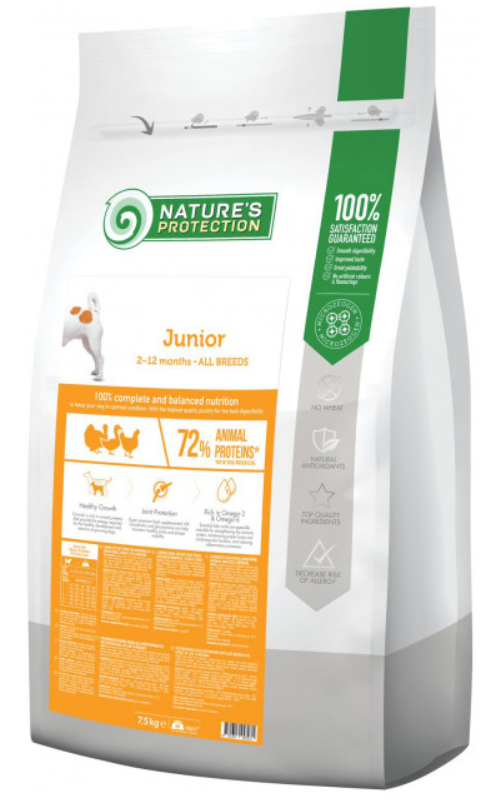 Корм для собак Nature's Protection Junior All breeds 7,5 кг - фото 1