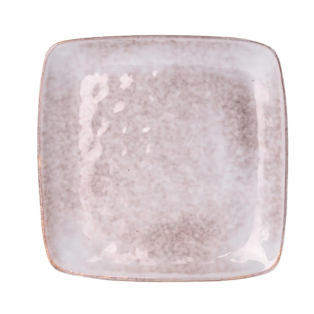 Тарілка плоска квадратна з порцеляни 26,5 см Бежевий (3440) - фото 7