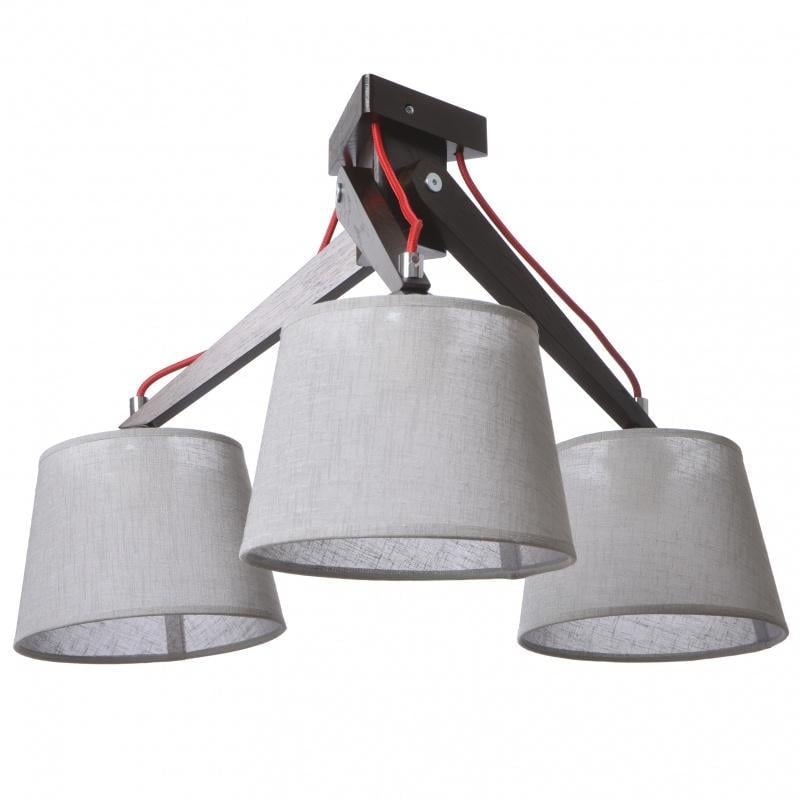 Люстра деревянная прованс Brille BKL-577S/3 E27 WH с абажуром