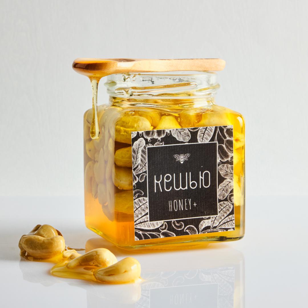 Мед натуральний Honey+ Natural з кешью 320 г