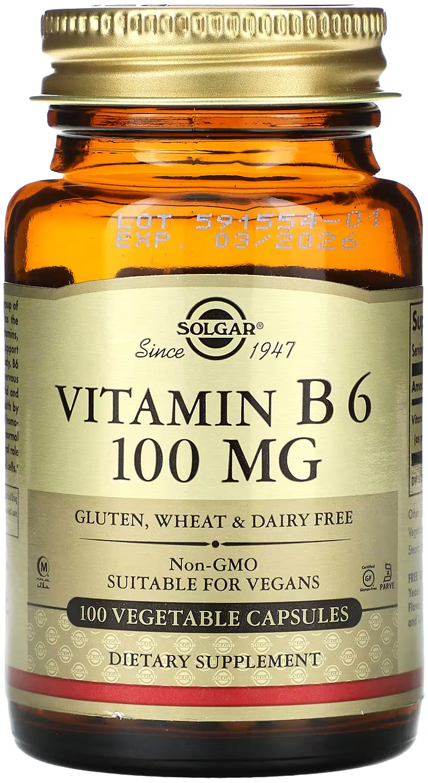 Пиридоксин B-6 Solgar Vitamin B6 100 мг 100 caps (SOL-03110)