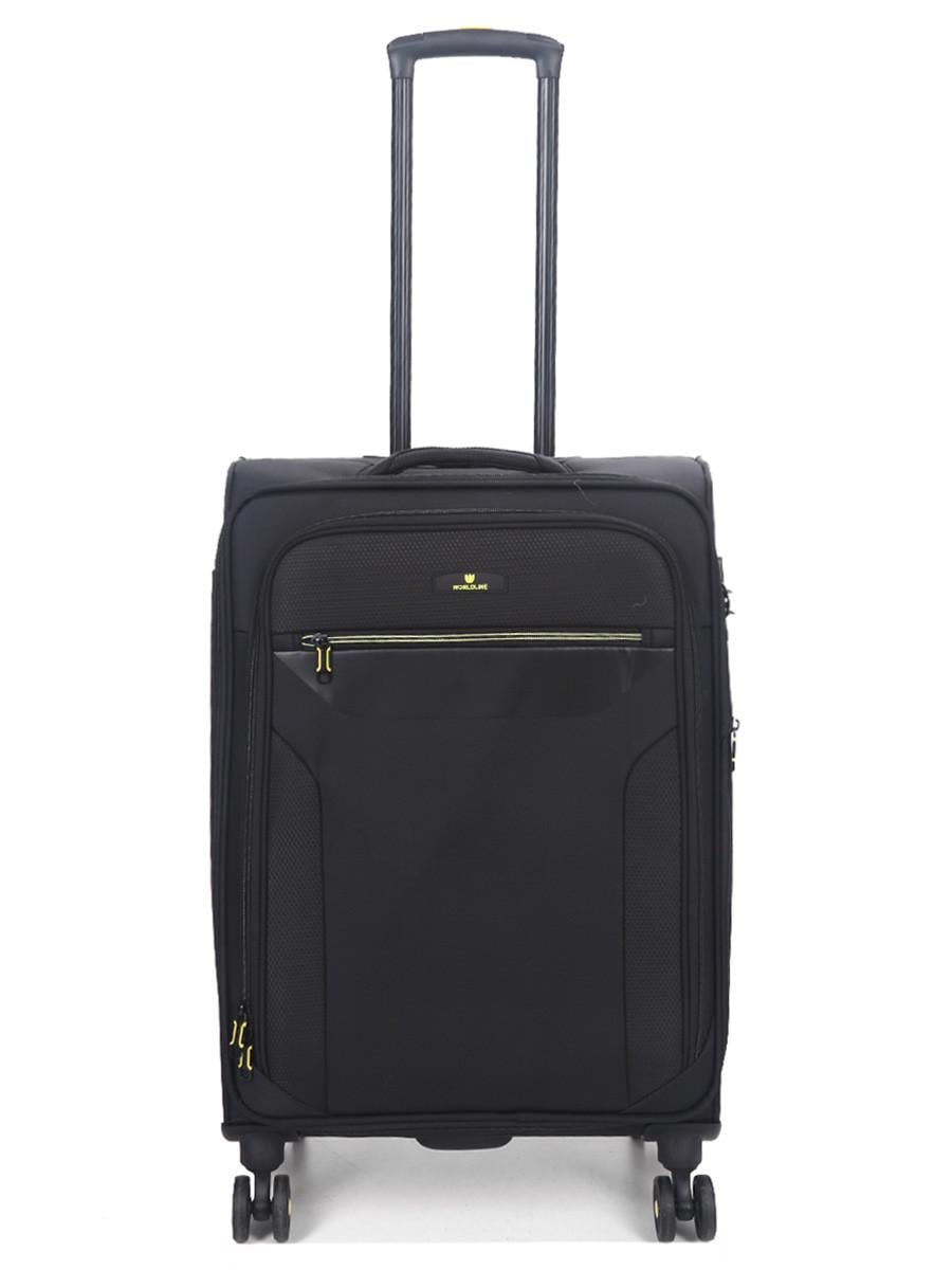 Чемодан средний Worldline ткань M 69х43х27 + 5 см 67 л 3,7 кг Черный (616)