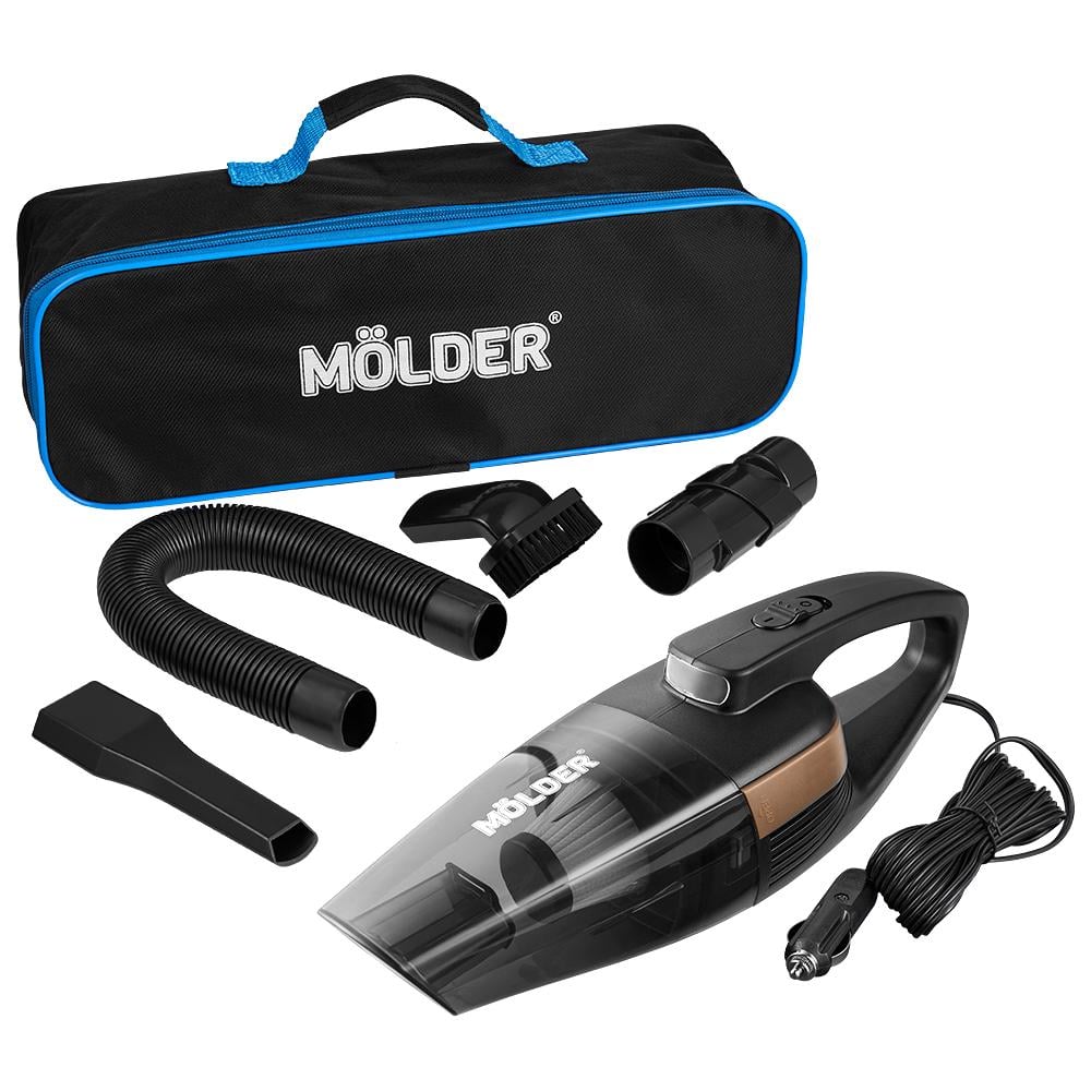 Автопилосос Molder від прикурювача з LED ліхтарем 110 Вт 12В 3,2кПа Чорний (MA34020)