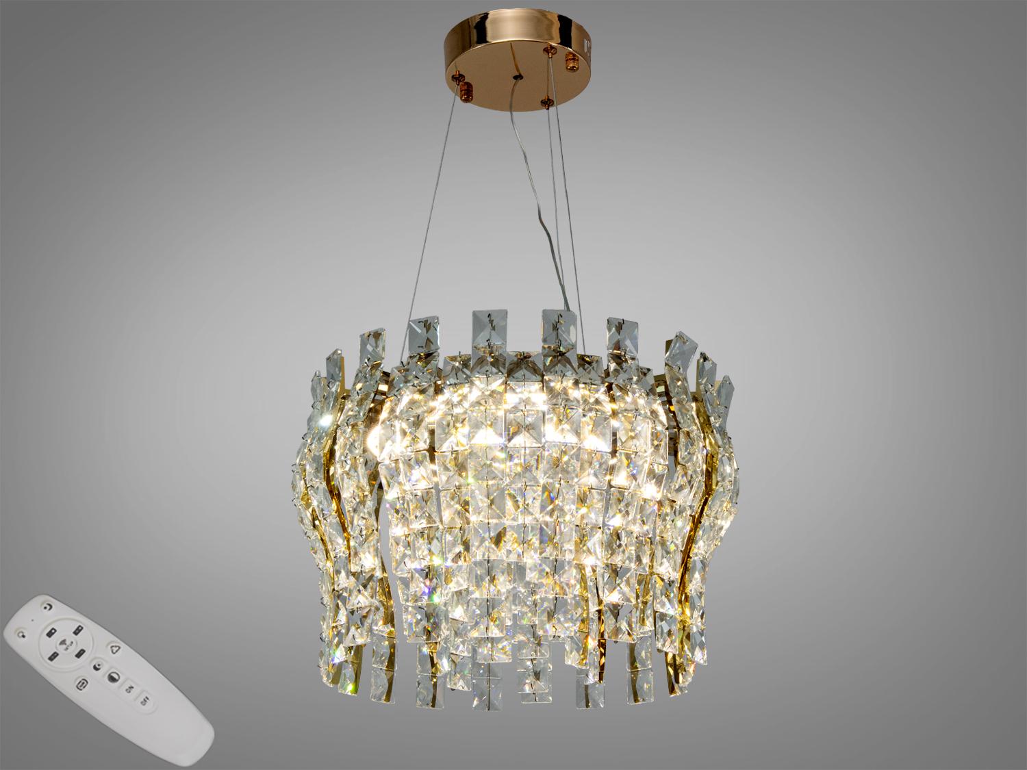 Люстра подвесная хрустальная LED/пульт/46Вт Золотой (3038/400SGD) Люстра подвесная хрустальная LED/пульт/46Вт Золотой (3038/400SGD)