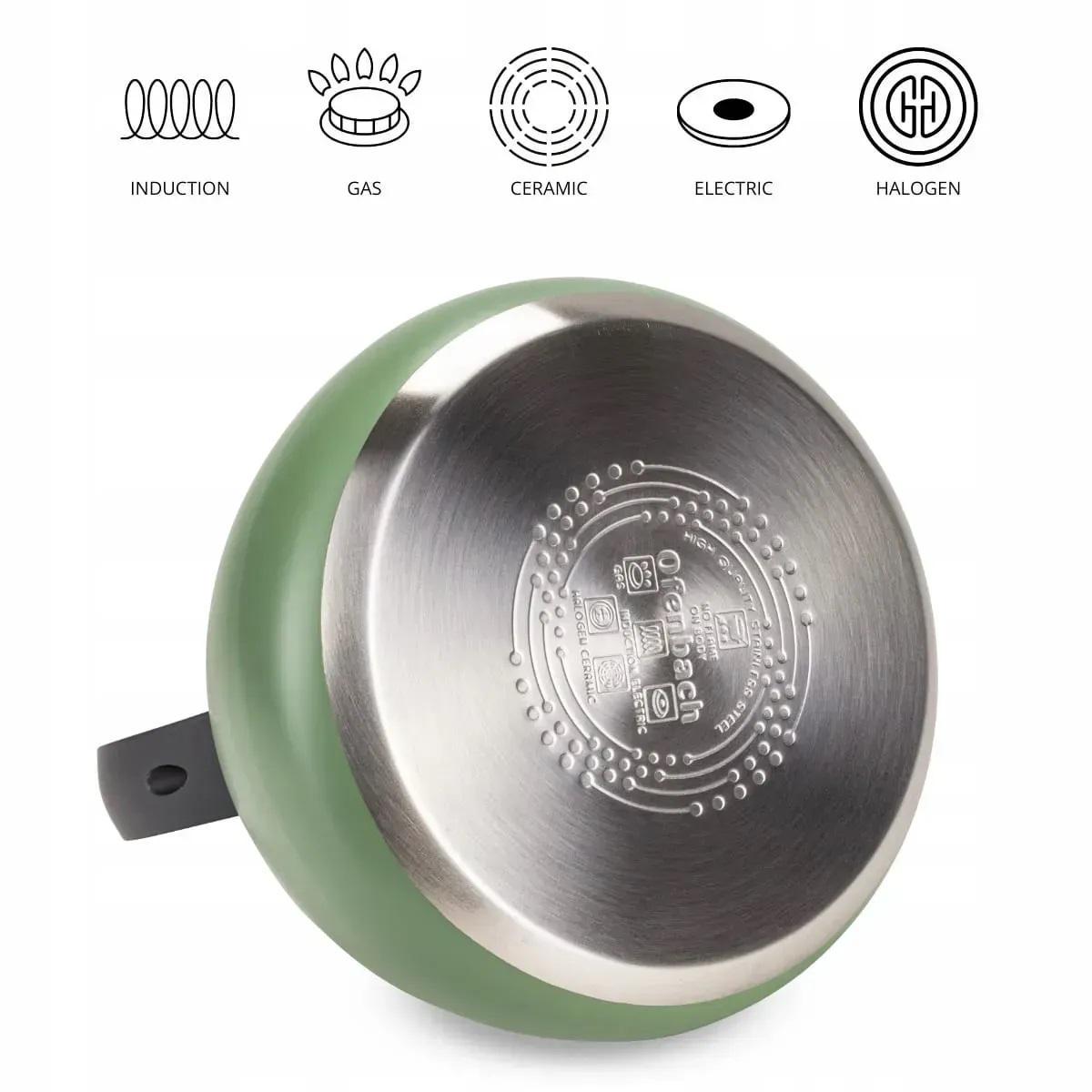 Чайник со свистком и нейлоновой ручкой Ofenbach KM-100323 из нержавеющей стали 2,7 л Зеленый (150-84-100323) - фото 6