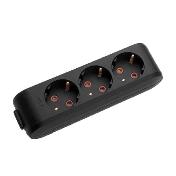 Колодка Viko 3 гнізда з заземленням Multi-Let Чорний (90134300)