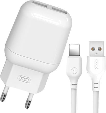 Устройство зарядное Xo L78 2 USB 2,4A кабель Lightning White (27923)