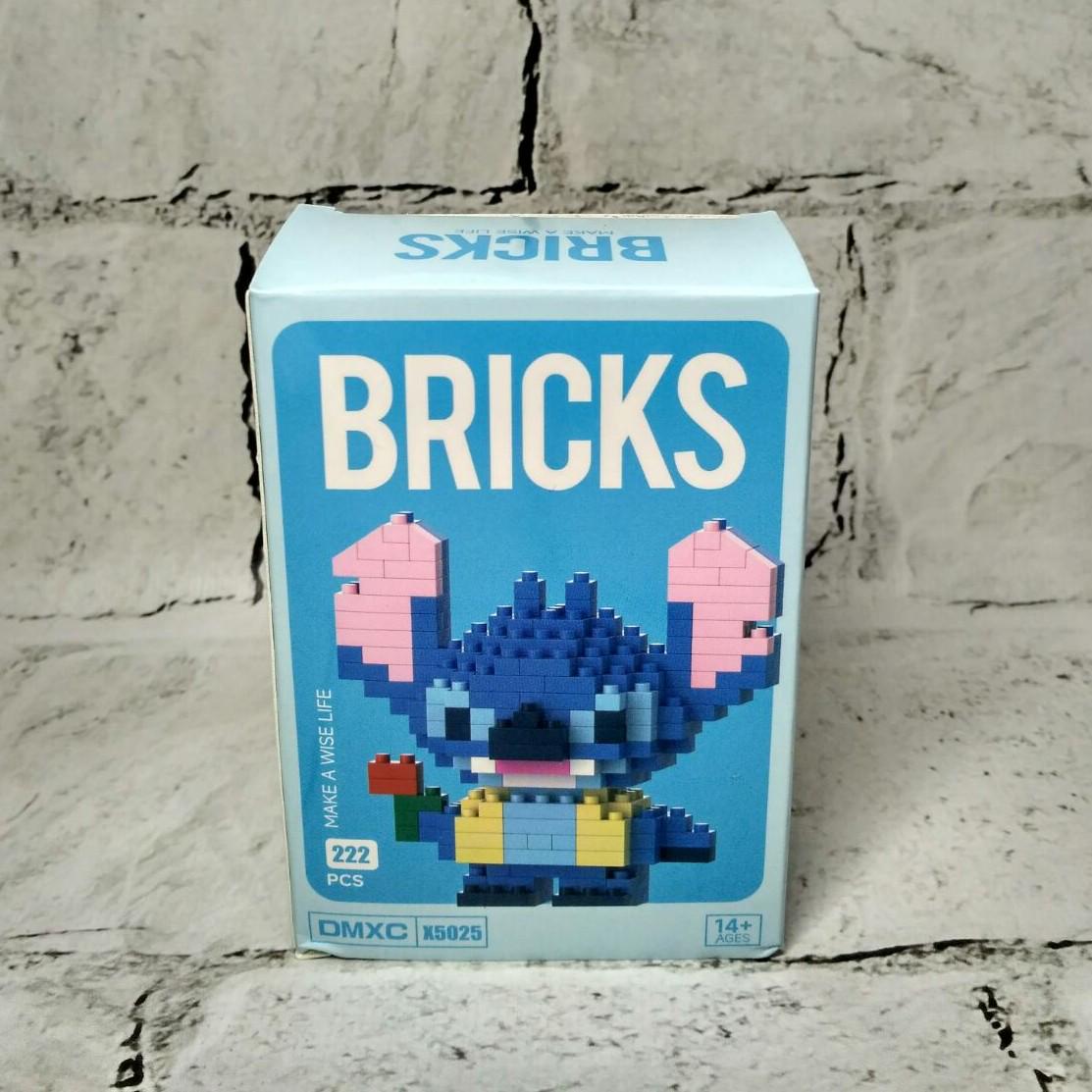 Конструктор фигурка BRICKS пиксели Стич 222 деталей (X5025)