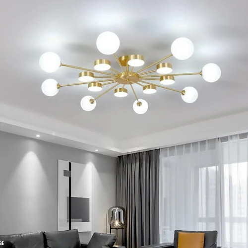 Люстра LED Яркая 8920 на 16 плафонов Золотой - фото 1 Люстра LED Яркая 8920 на 16 плафонов Золотой - фото 1