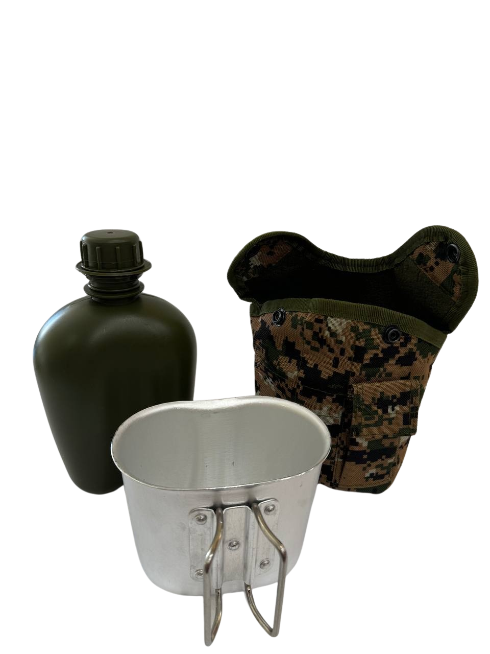 Фляга Solve армейская с утепленным чехлом и алюминиевой чашкой 1 л Зеленый пиксель (KT6004009)