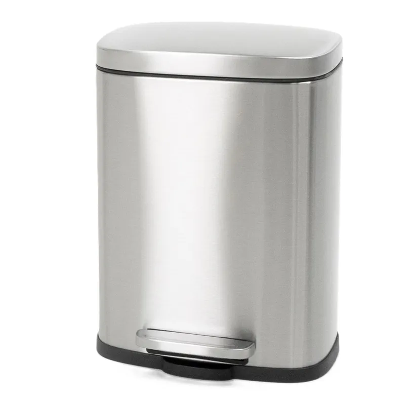 Мусорное ведро прямоугольное MIXXUS Bevel-TC0105 SS Color с плавным закрыванием 5 л Нержавеющая сталь