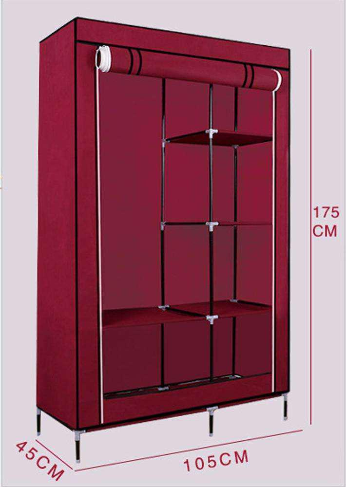 Шкаф для вещей складной Storage Wardrobe 88105 тканевый 2 секции 105х45х175 см - фото 3