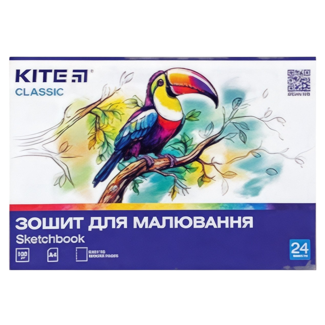 Альбом для малювання KITE А4 24 аркуші 100 г/м2 на скобі (114108)