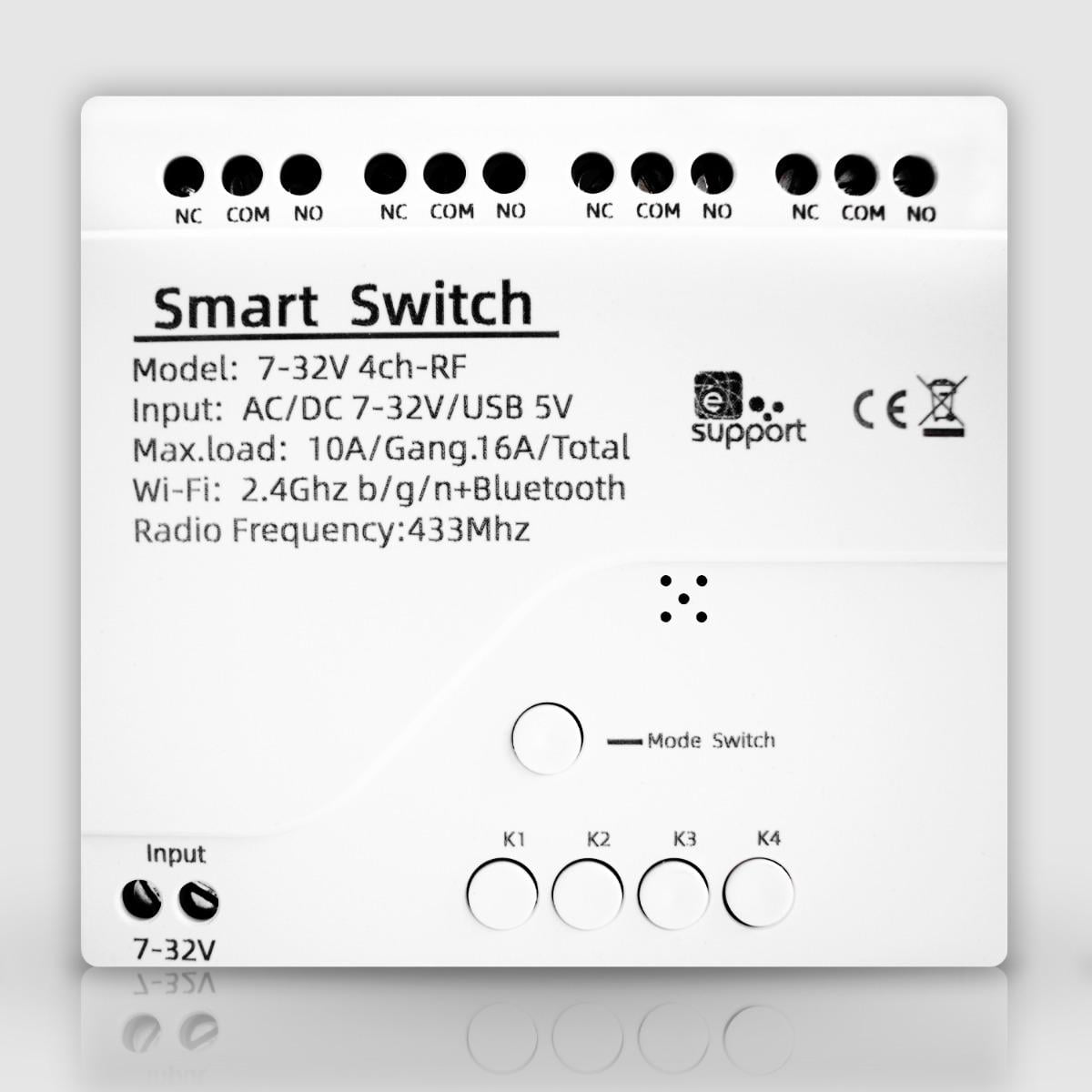 Реле Wi-Fi четырехканальное с сухим контактом Ewelink (WH00404)