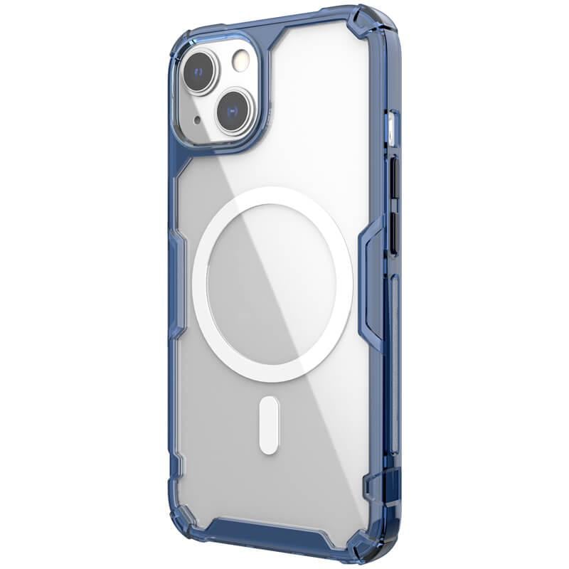 Противоударный Чехол Nillkin Nature Pro Magnetic TPU для Apple iPhone 15 Plus (6.7") Синий (прозрачный) - фото 3