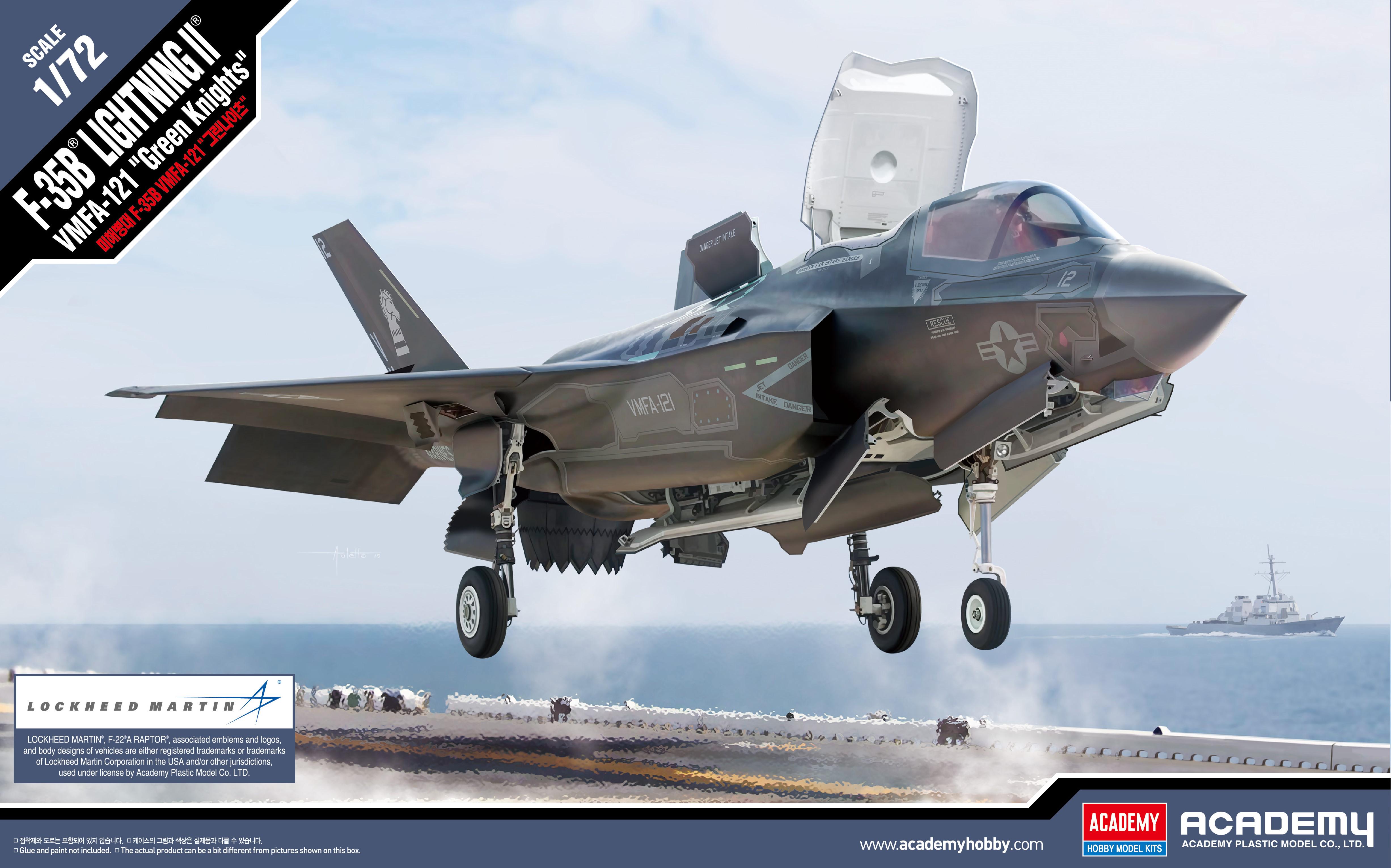 Сборная модель Academy USMC F-35B Lightning II VMFA-121 Green Knights 1:72 (12569) - фото 1
