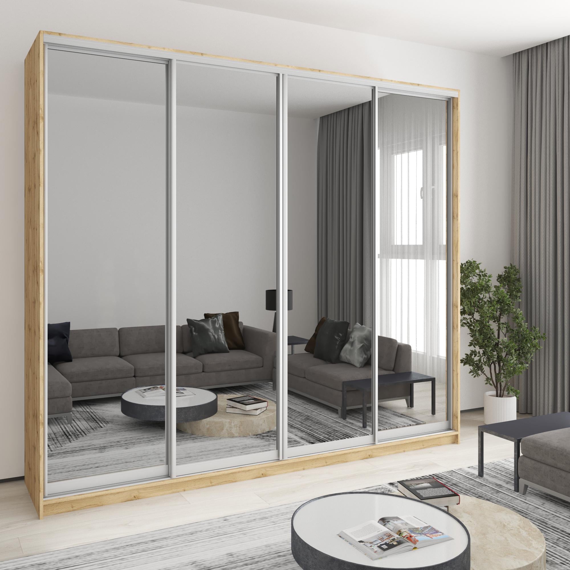 Шкаф-купе четырехдверный MebelStar Стандарт AL 4 зеркала 270x60x240 см Дуб тахо (MBS-13248)
