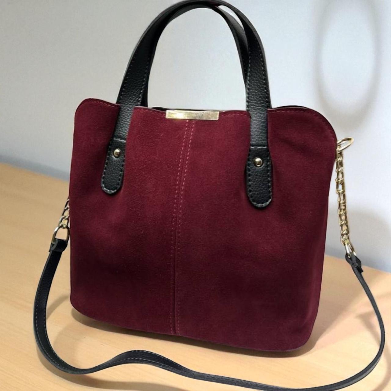 Сумка стильная женская вместительная через плечо с плечевым ремнем Бордовый - фото 9 Сумка стильная женская вместительная через плечо с плечевым ремнем Бордовый - фото 9