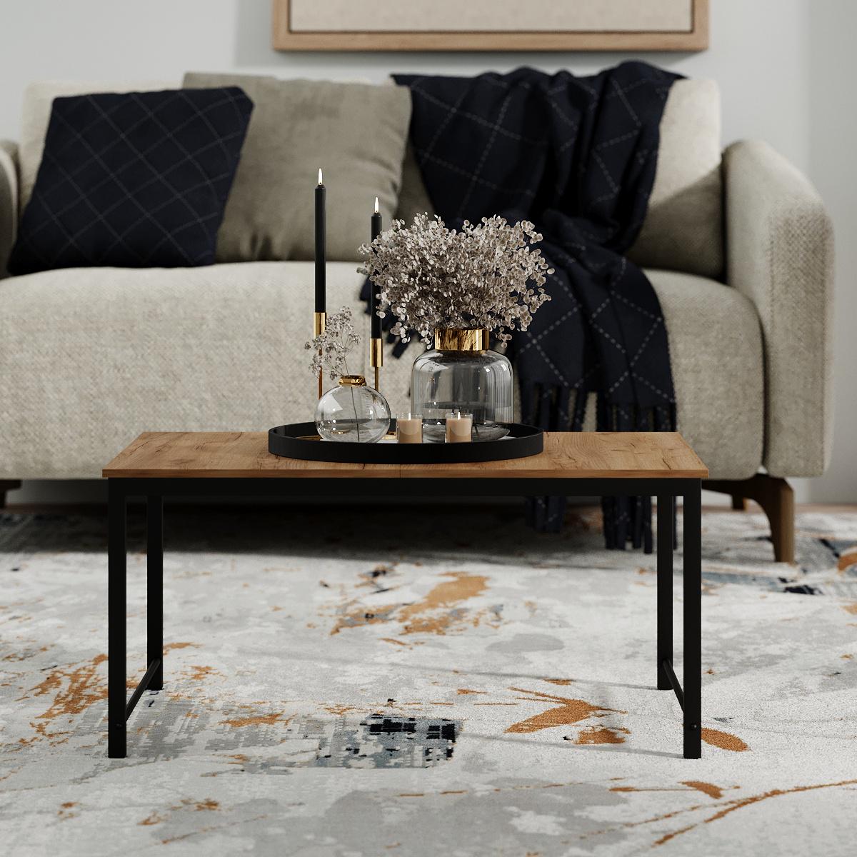 Журнальний стіл-трансформер Just Fiji 442х654х327 Дуб крафт золотий/Чорний (GATB07120000030) - фото 4 Журнальний стіл-трансформер Just Fiji 442х654х327 Дуб крафт золотий/Чорний (GATB07120000030) - фото 4