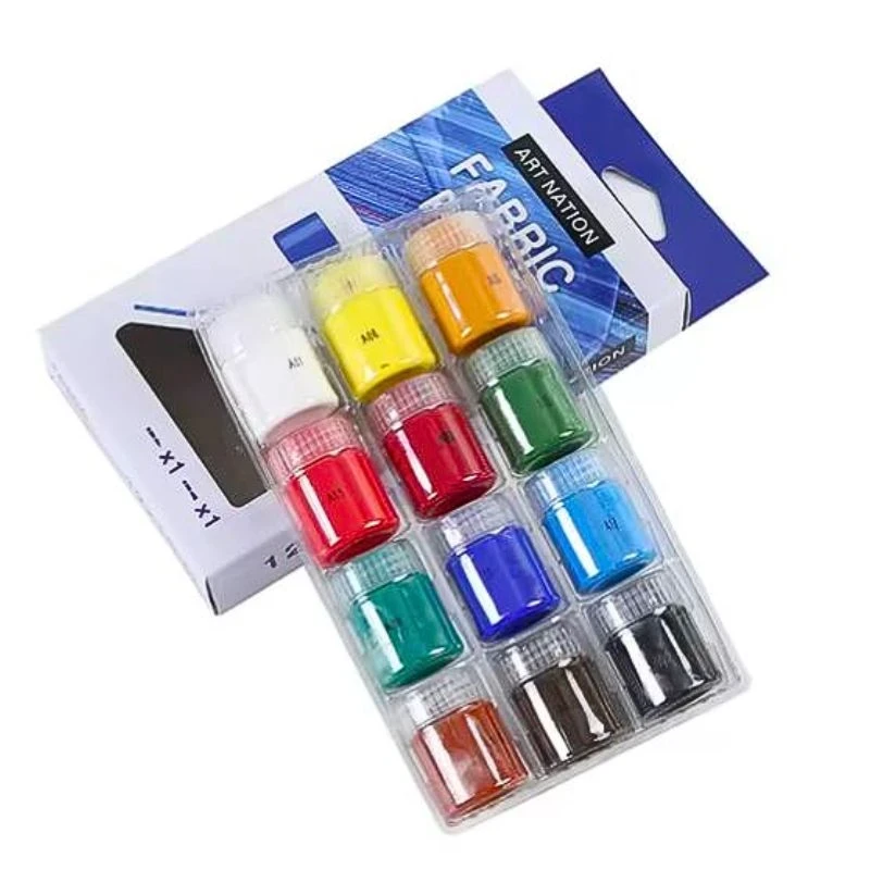Набор красок для ткани Art Nation FAC1215 с 2 кисточками 12 шт. 15 мл (2241754606)