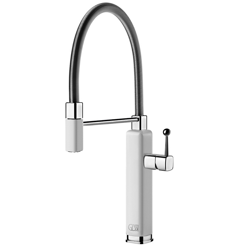 Змішувач для кухні Gessi Happy 60061102 з гнучким виливом Білий (195916)