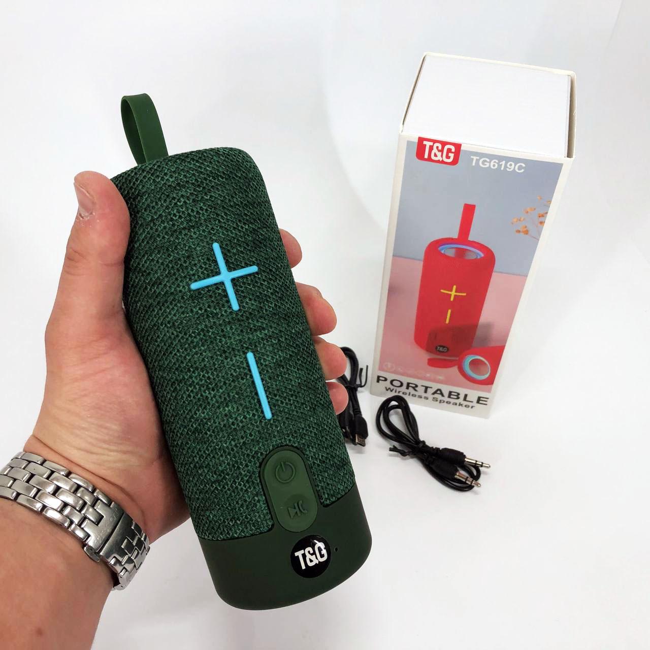 Колонка портативна з ремінцем, колонка з акумулятором TG619C FM-радіо USB/TF Зелений - фото 4 Колонка портативна з ремінцем, колонка з акумулятором TG619C FM-радіо USB/TF Зелений - фото 4