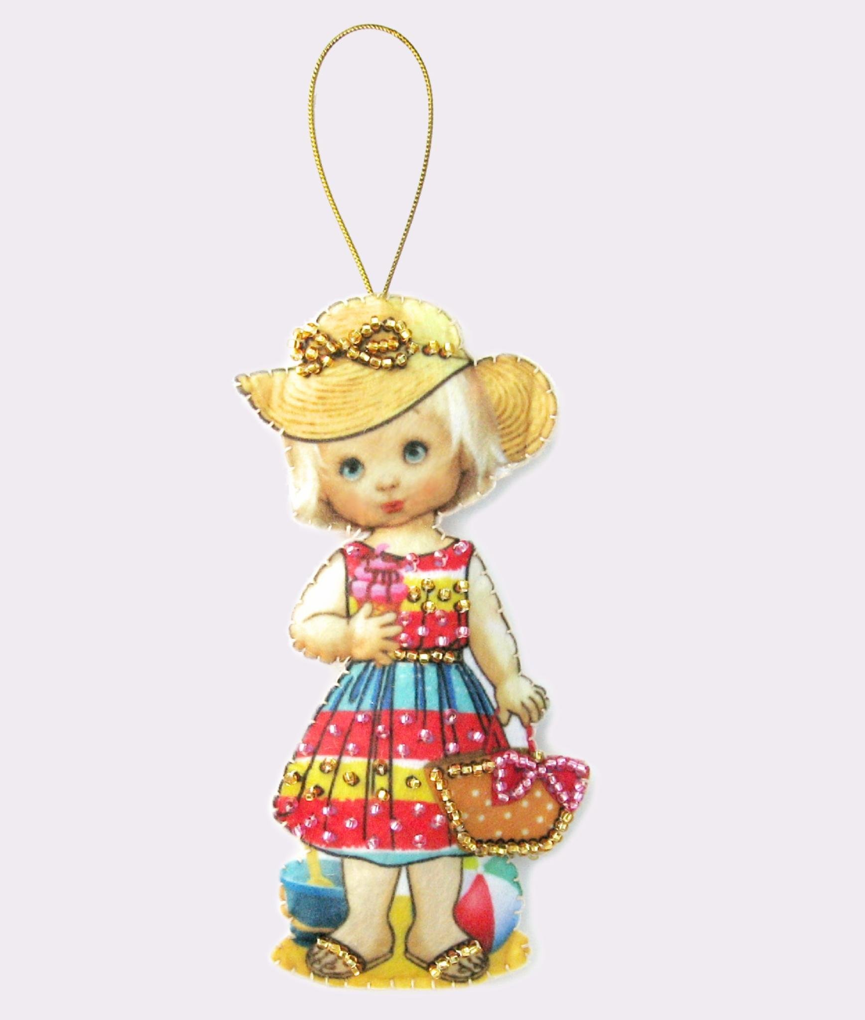 Набір для вишивання бісером BUTTERFLY F077 Лялька. Туристка 12х7 см (F077)