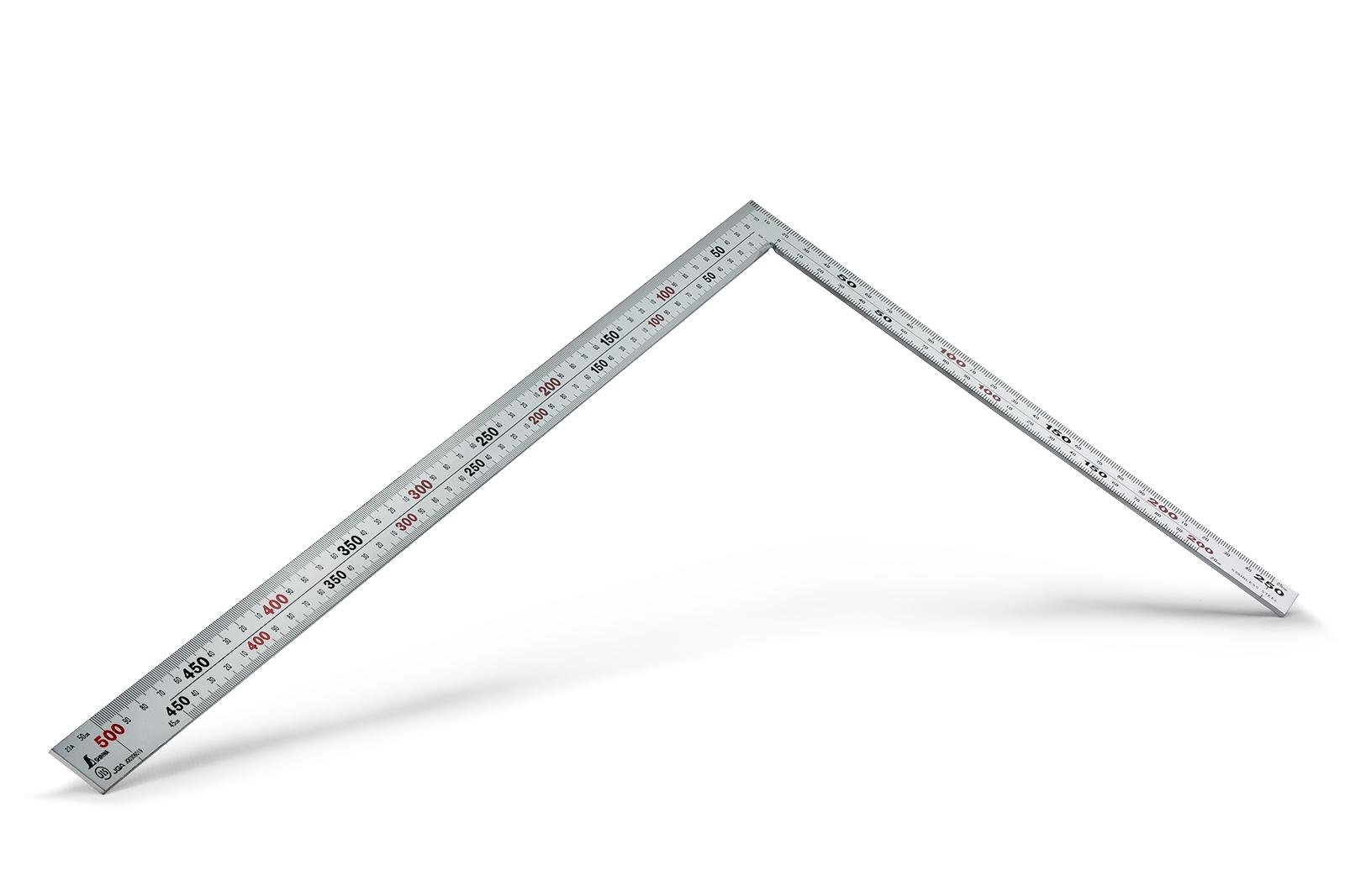 Угольник метрический столярный Shinwa нержавеющая сталь/хром 520х260 мм (32589)