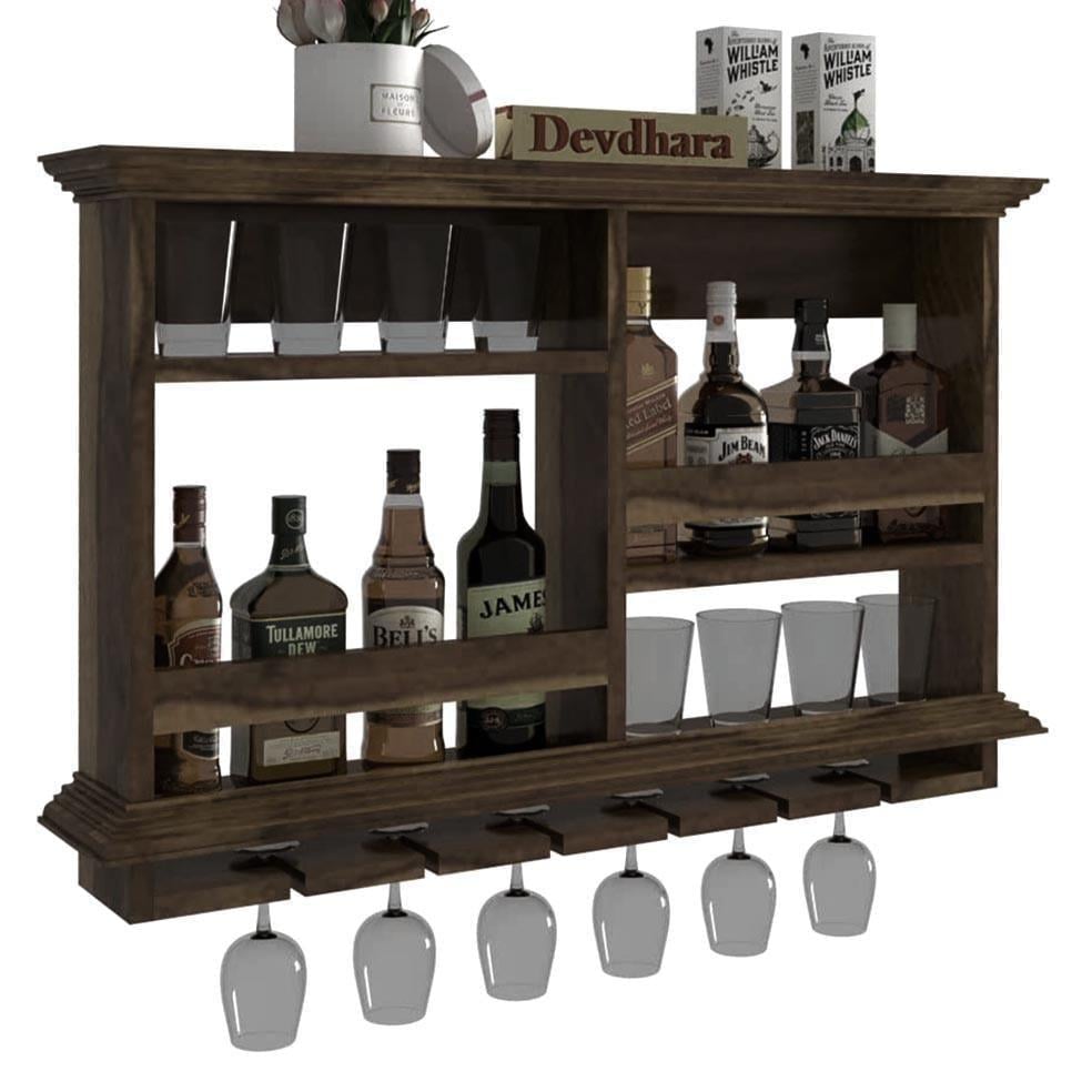 Полка для вина настенная из дерева Симохо Капучино (ПНК-018709)