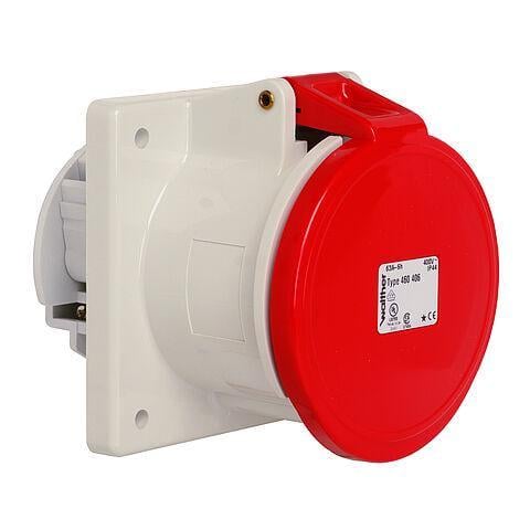 Розетка панельная прямая Walther-Werke СЕЭ-тип 4 полюса 63А 400V IP44 (wl460406)