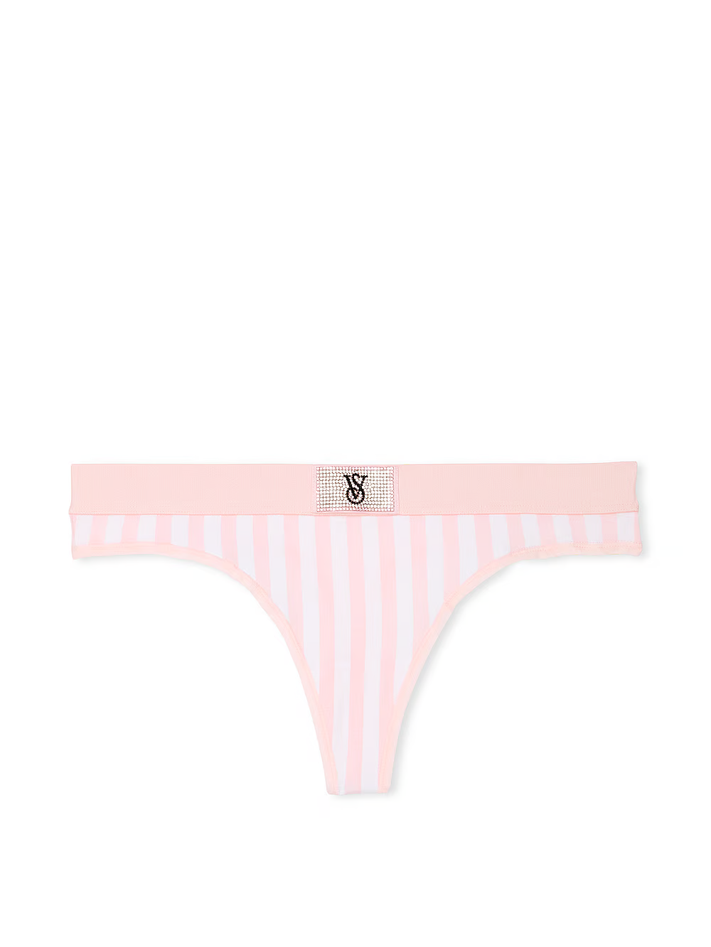 Трусики Victoria's Secret Logo Cotton Shine Patch Thong Panty У смужку S