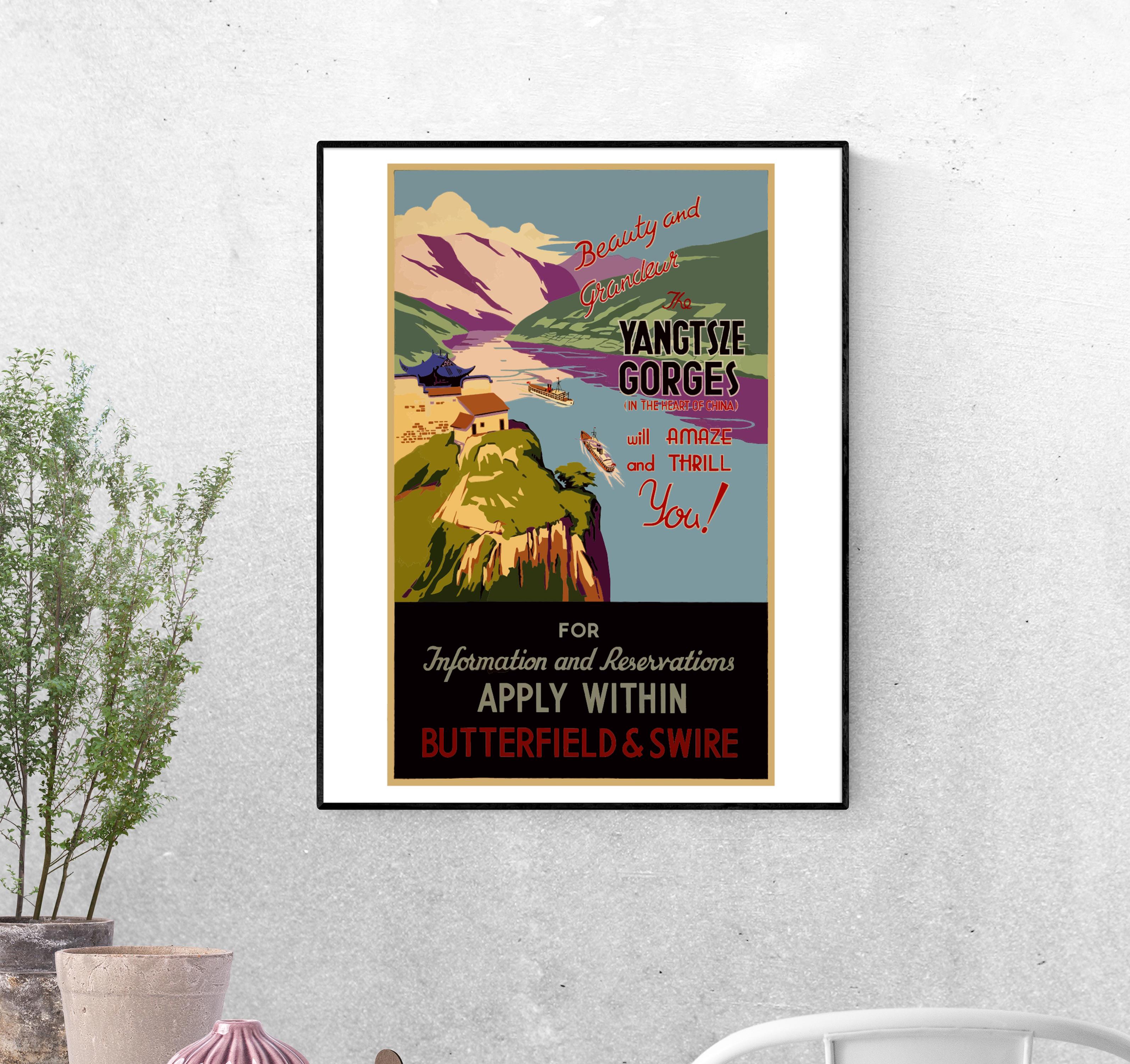 Тревел-постер Янцзы ущелья Китай формат А-4
