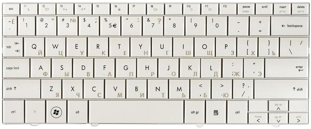 Клавиатура для ноутбука HP Compaq Mini 110 White Клавиатура для ноутбука HP Compaq Mini 110 White