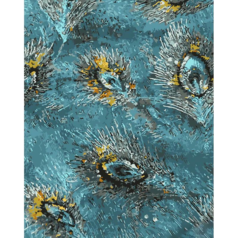 Картина по номерам Strateg Премиум Перья павлина с лаком и с уровнем 40х50 см (GS1447)