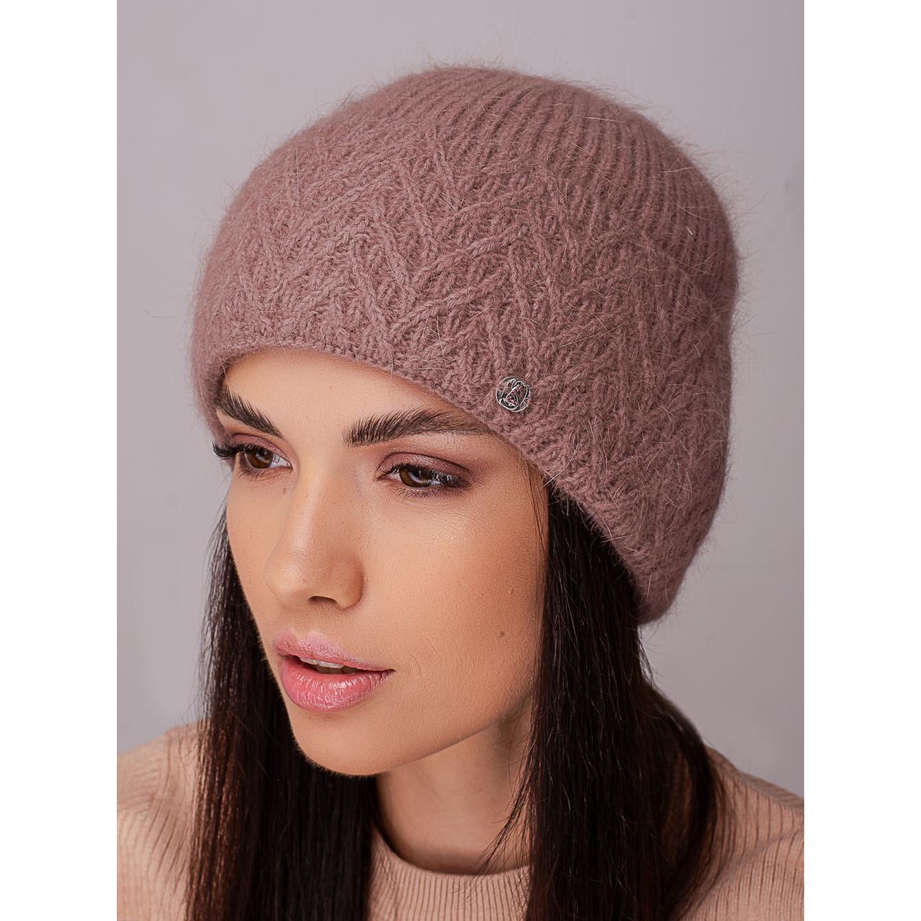 Шапка ангорова жіноча з флісовою підкладкою і візерунком на відвороті Leks Марі Темна пудра - фото 1 Шапка ангорова жіноча з флісовою підкладкою і візерунком на відвороті Leks Марі Темна пудра - фото 1