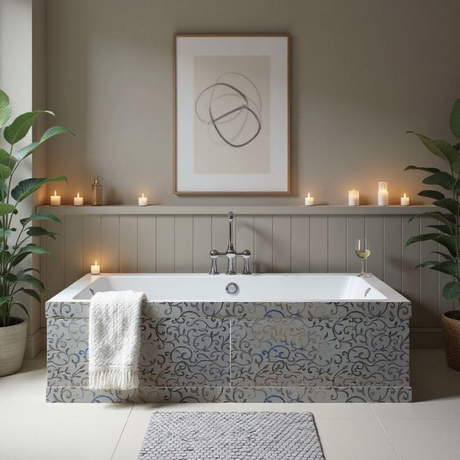 Панель для ванн TheMix Лами 1046 flower с покрытием HPL 160 см (2464) - фото 3 Панель для ванн TheMix Лами 1046 flower с покрытием HPL 160 см (2464) - фото 3