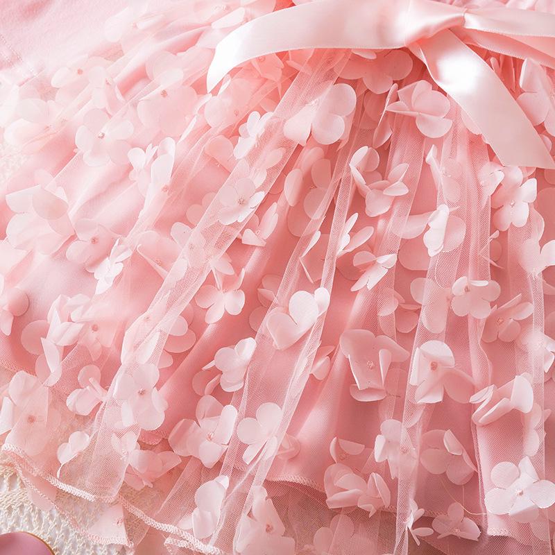 Сукня святкова на дівчинку KatyKids Квітка з довгим рукавом та фатиновою спідницею 110 см Рожевий (11035250601) - фото 5