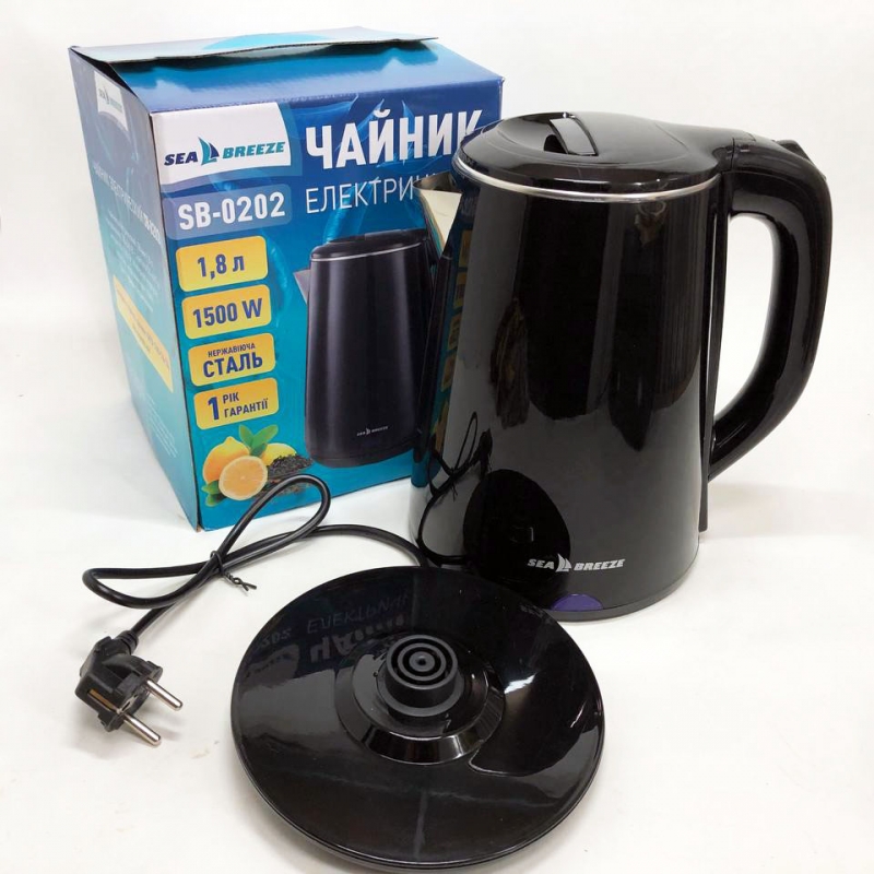 Электрочайник-термос SeaBreeze SB-0202 1,8 л 1500 Вт (tf5916) - фото 9 Электрочайник-термос SeaBreeze SB-0202 1,8 л 1500 Вт (tf5916) - фото 9
