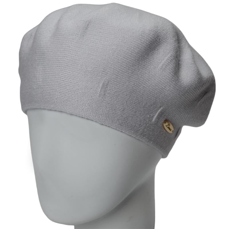 Берет подвійний жіночий з віскози Lirus Дейзі one size Сіро-блакитний