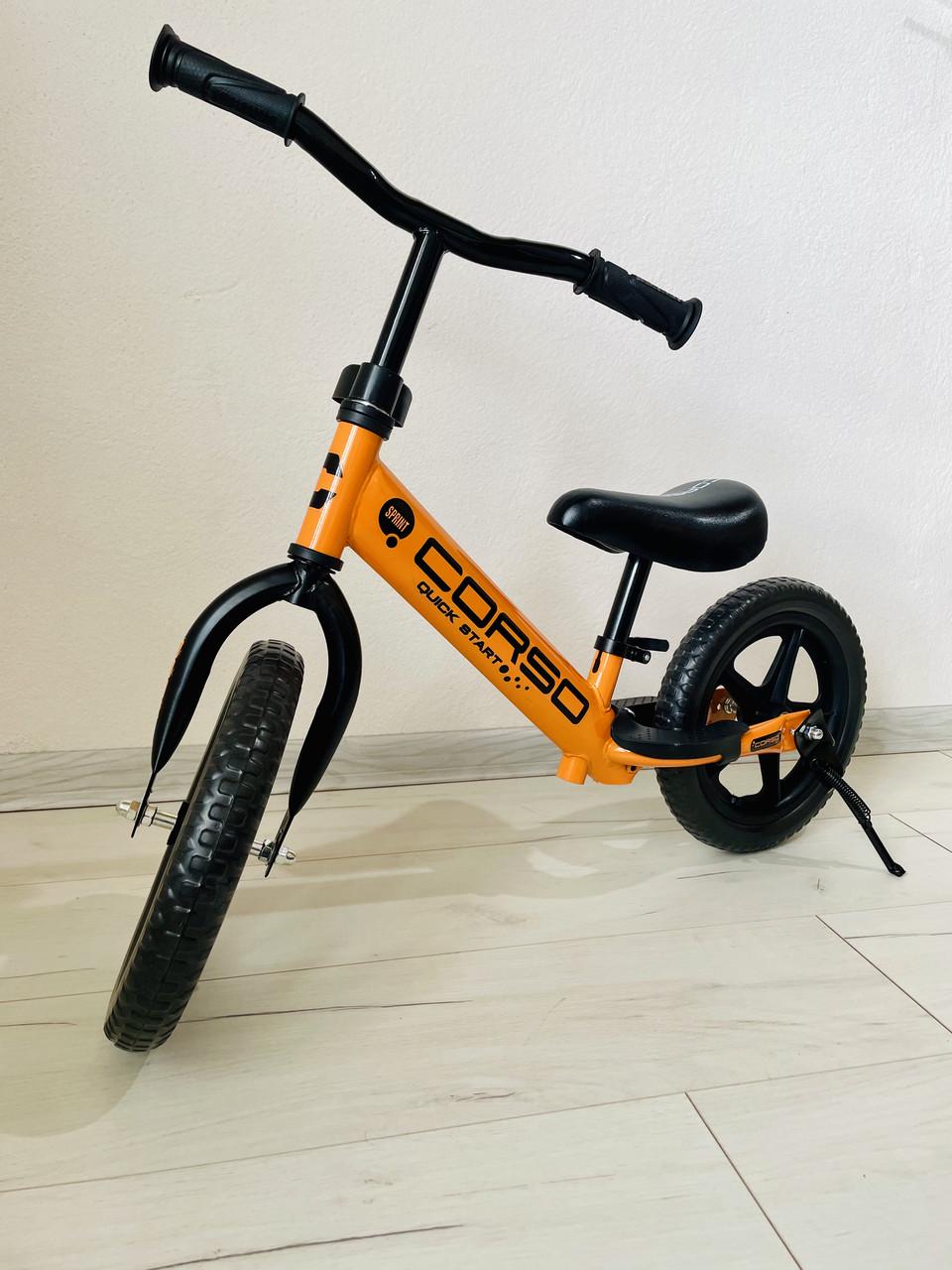 Велобег CORSO SPRINT стальная рама колесо 12 EVA пена подставка для ног в коробке Оранжевый Велобег CORSO SPRINT стальная рама колесо 12 EVA пена подставка для ног в коробке Оранжевый