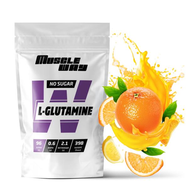 Амінокислота MuscleWay L-Glutamine Апельсин для м'язової тканини на 100 порцій 500 г (21-125-glu-mw-rs500.2)